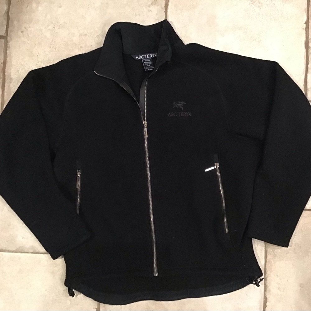 Arc’teryx full zip, wool jacket, large.